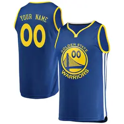 Custom Golden State Warriors Men's Fast Break Royal Jersey - Icon Edition - Gold