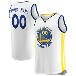 Custom Golden State Warriors Men's Fast Break White Jersey - Association Edition - Gold