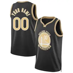 Custom Golden State Warriors Men's Swingman Black Select Series Jersey - Gold